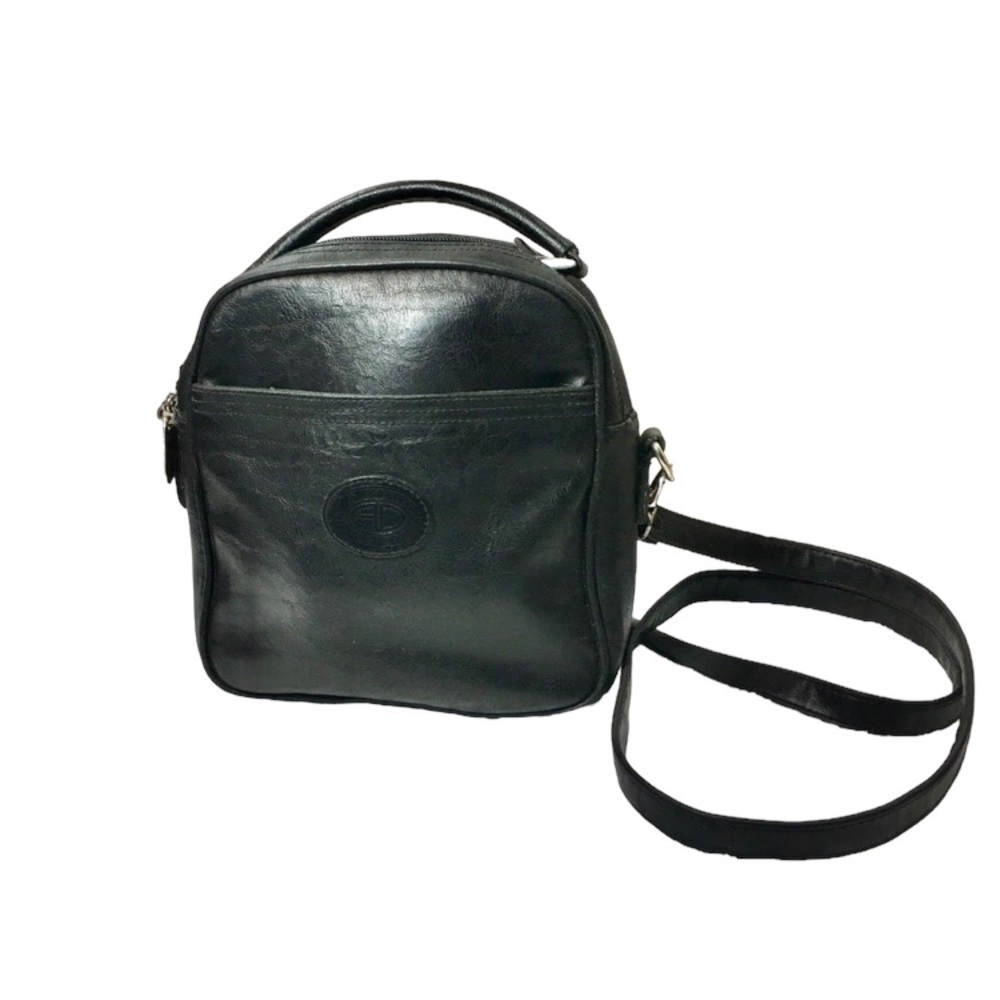 AUSTIN DESIGNS All Leather Vintage Black Crossbody Bag